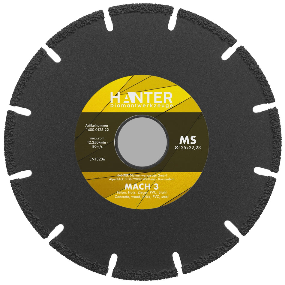 MS MACH 3 AKKU – Premium-Diamanttrennscheibe-Allesschneider